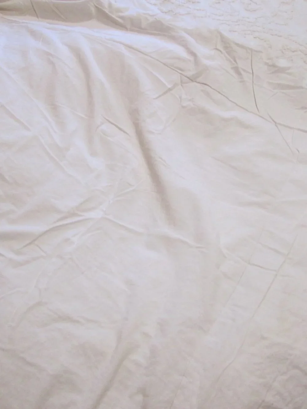 Vtg chenille Tuft King size ivory floral tuft farmhouse bedspead alternate down